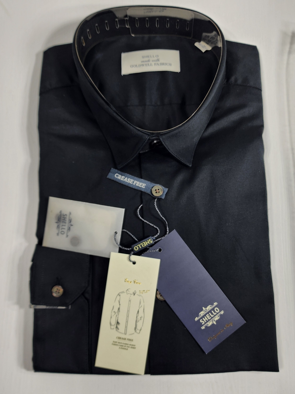 Men's Black Dress Shirt - Crease Free